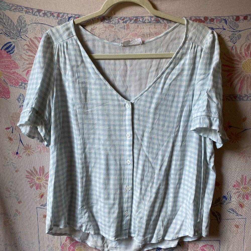 Elodie White and Blue Blouse